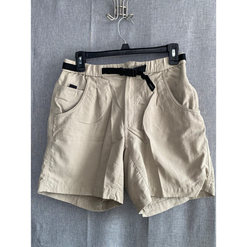 Vintage Columbia GRT Hiking Shorts Mens Medium Tan Nylon Belted Gorpcore